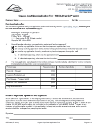 Document preview: Form AGR2295 Organic Input New Application Fee - Wsda Organic Program - Washington