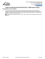 Form AGR2817 Organic Input Manufacturing Facility Information - Wsda Organic Program - Washington, Page 2