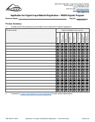 Form AGR2293 Application for Organic Input Material Registration - Wsda Organic Program - Washington, Page 2
