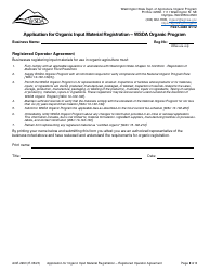 Form AGR2293 Application for Organic Input Material Registration - Wsda Organic Program - Washington, Page 3