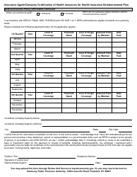Form 6282 Insurance Agent/Company Certification of Health Insurance for Dollar Contribution Reimbursement Plan - Kentucky, Page 2