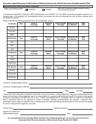 Form 6242 Insurance Agent/Company Certification of Health Insurance for Health Insurance Reimbursement Plan - Kentucky, Page 2