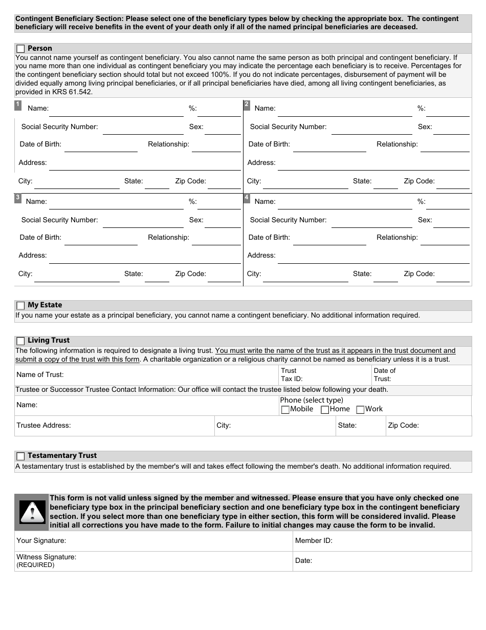 Form 2035 Download Fillable PDF or Fill Online Beneficiary Designation ...