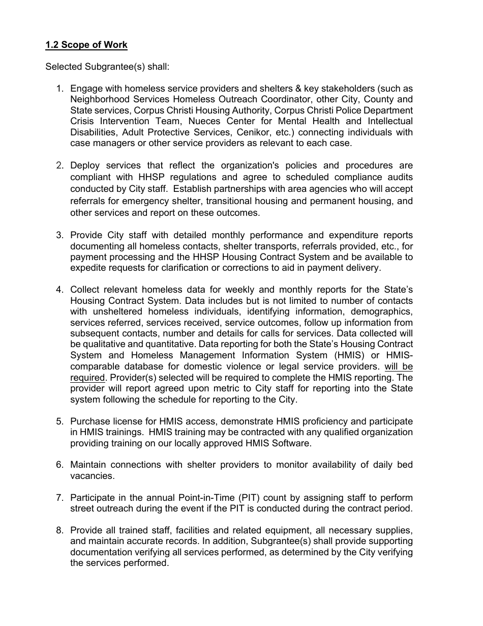 Homeless Housing and Services Program (Hhsp) General and Youth Set-Aside Application - City of Corpus, Texas, Page 3
