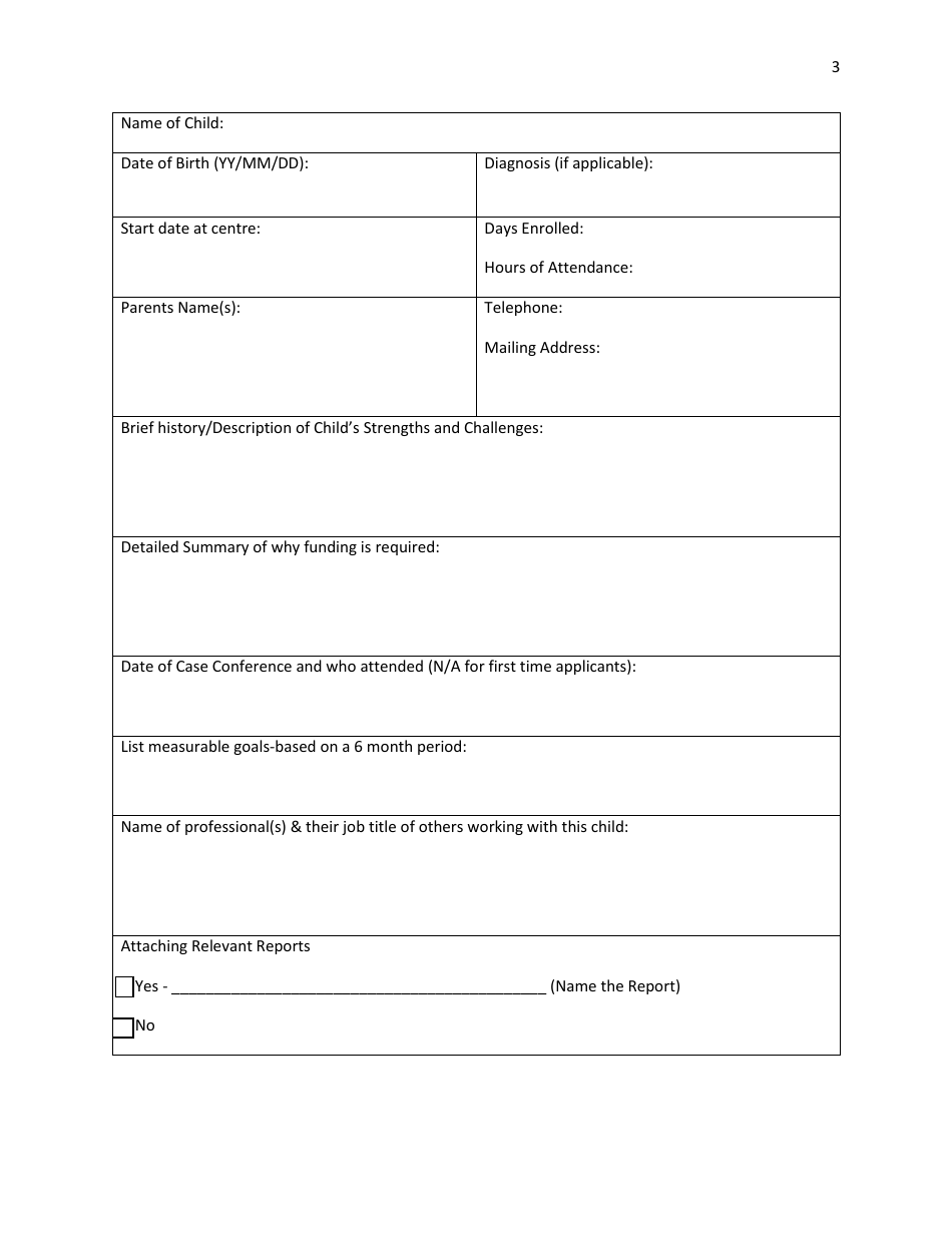 Special Needs Grant Application - Prince Edward Island, Canada, Page 3
