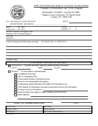 Document preview: Form NC.21 Application for Public Access to Records - "freedom of Information Law" (Foil) Request - Niagara County, New York