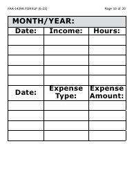 Form FAA-1439A-XLP Self-employment Income Statement - Extra Large Print - Arizona, Page 10