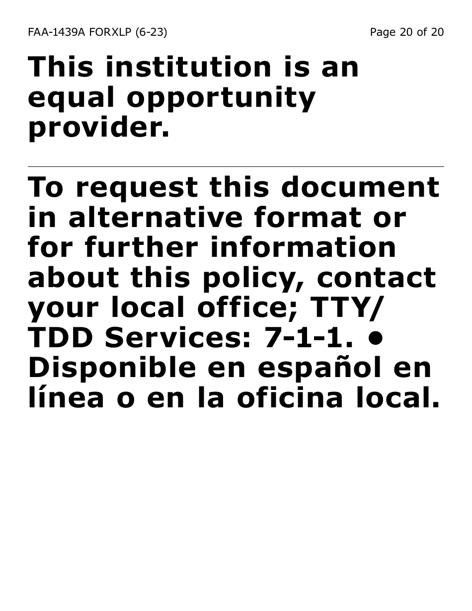 Form FAA-1439A-XLP Self-employment Income Statement - Extra Large Print - Arizona, Page 20