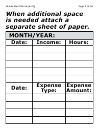 Form FAA-1439A-XLP Self-employment Income Statement - Extra Large Print - Arizona, Page 3