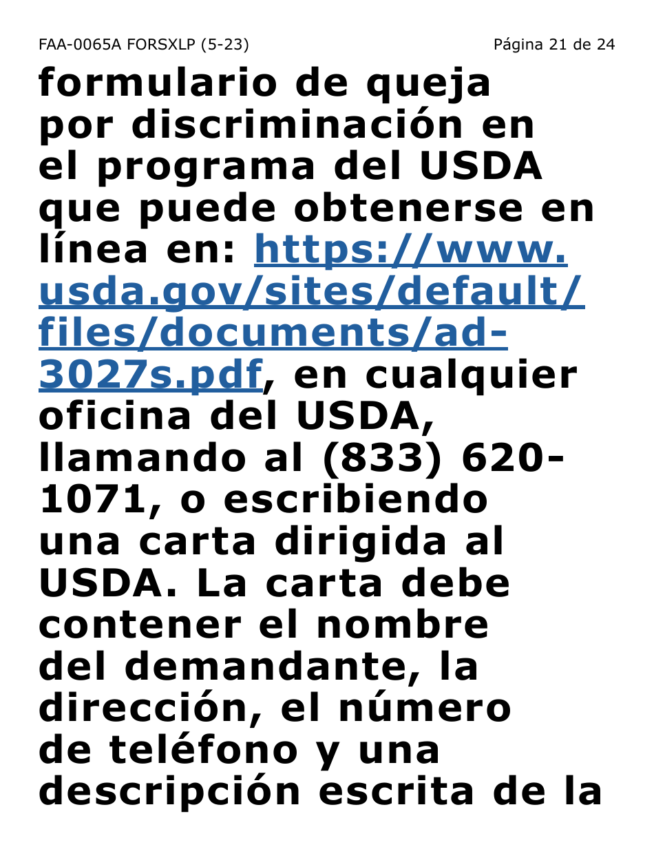 Formulario FAA-0065A-SXLP Verificacion De Situacion De Residencia / Direccion Residencial (Letra Extra Grande) - Arizona (Spanish), Page 21
