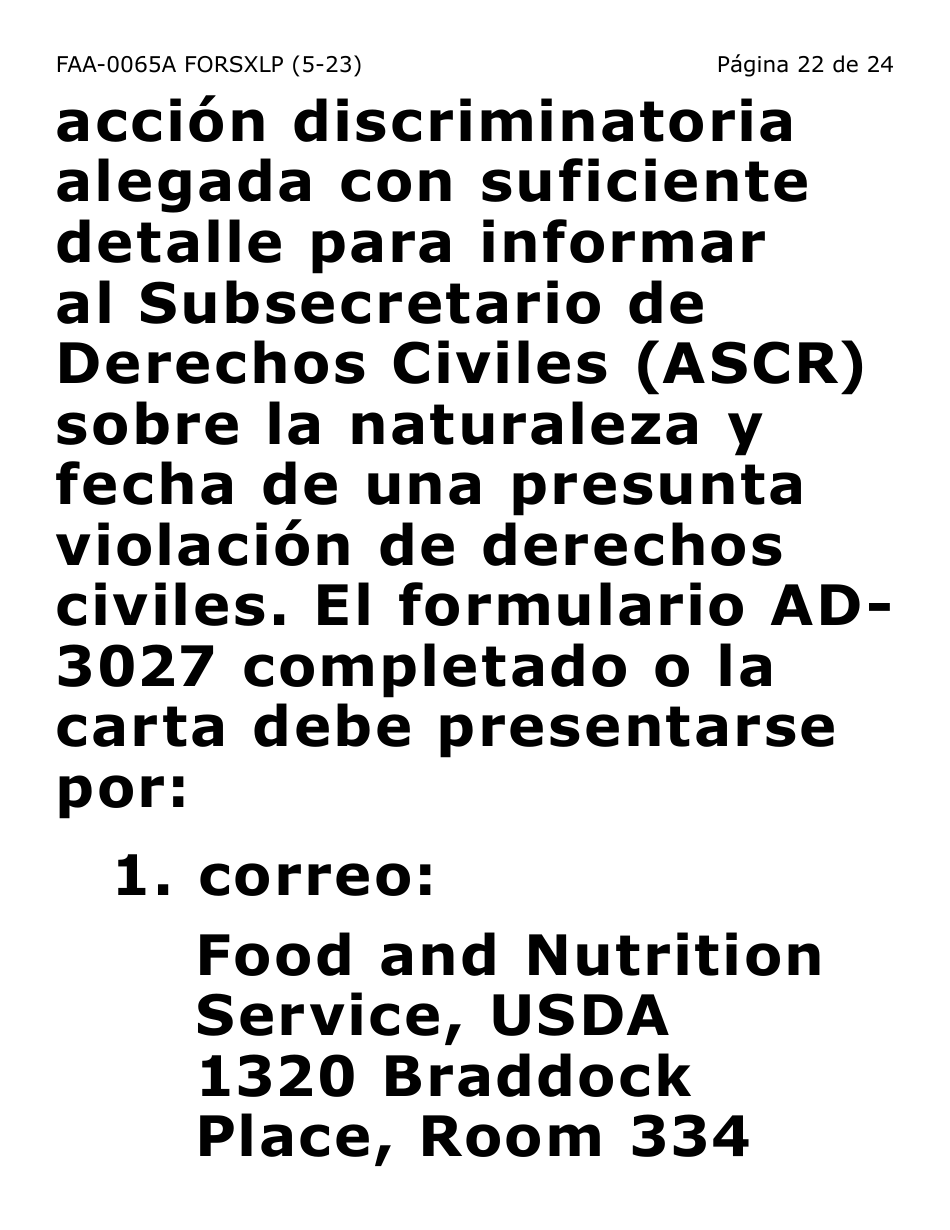 Formulario FAA-0065A-SXLP Verificacion De Situacion De Residencia / Direccion Residencial (Letra Extra Grande) - Arizona (Spanish), Page 22