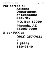 Formulario FAA-0065A-SXLP Verificacion De Situacion De Residencia/Direccion Residencial (Letra Extra Grande) - Arizona (Spanish), Page 3