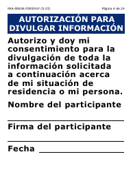 Formulario FAA-0065A-SXLP Verificacion De Situacion De Residencia/Direccion Residencial (Letra Extra Grande) - Arizona (Spanish), Page 4