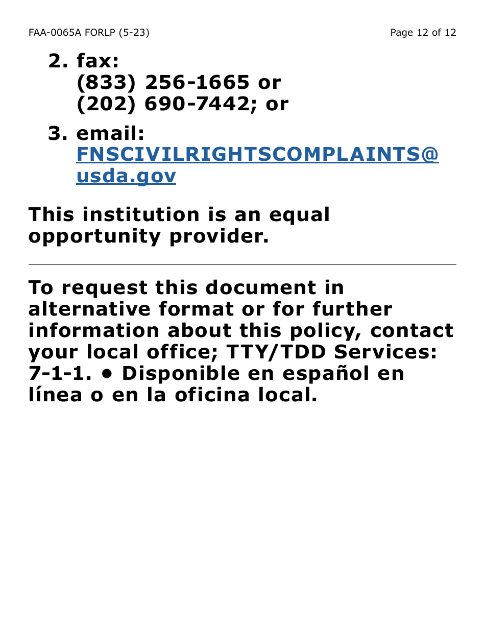 Form FAA-0065A-LP Verification of Living Arrangements / Residential Address - Large Print - Arizona, Page 12