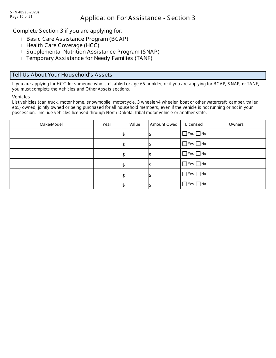 Form SFN405 Application for Assistance - North Dakota, Page 12