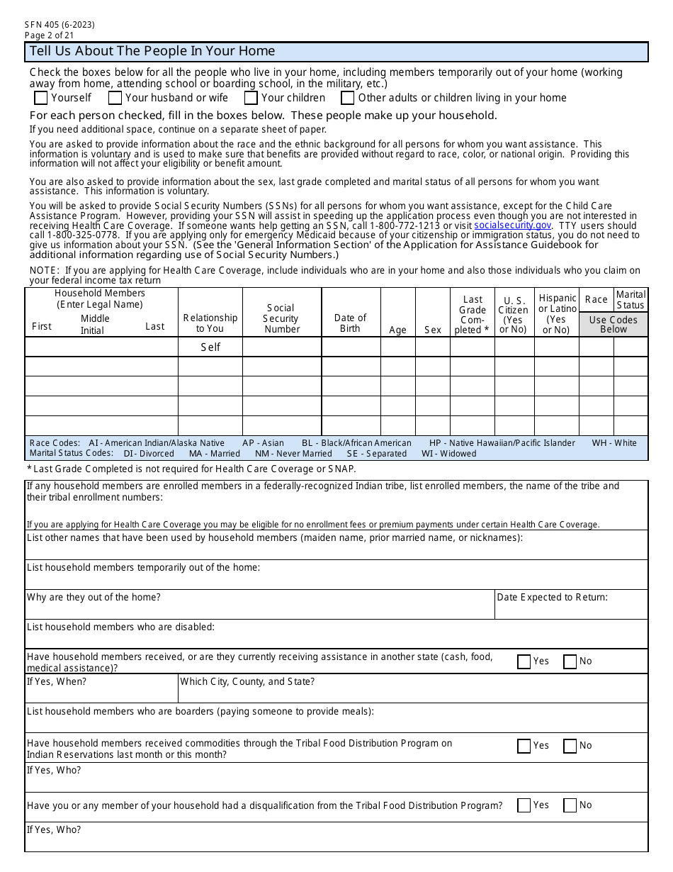 Form SFN405 Application for Assistance - North Dakota, Page 4