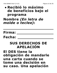 Formulario FAA-0098A-SXLP Solicitud De Apelacion (Letra Extra Grande) - Arizona (Spanish), Page 10