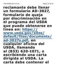 Formulario FAA-0098A-SXLP Solicitud De Apelacion (Letra Extra Grande) - Arizona (Spanish), Page 22