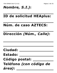 Formulario FAA-0098A-SXLP Solicitud De Apelacion (Letra Extra Grande) - Arizona (Spanish), Page 2
