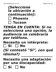 Formulario FAA-0098A-SXLP Solicitud De Apelacion (Letra Extra Grande) - Arizona (Spanish), Page 6