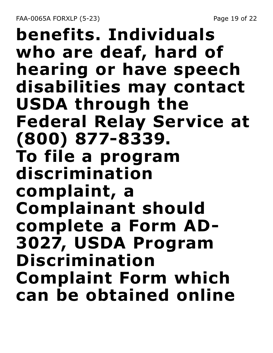 Form FAA-0065A-XLP Verification of Living Arrangements / Residential Address (Extra Large Print) - Arizona, Page 19