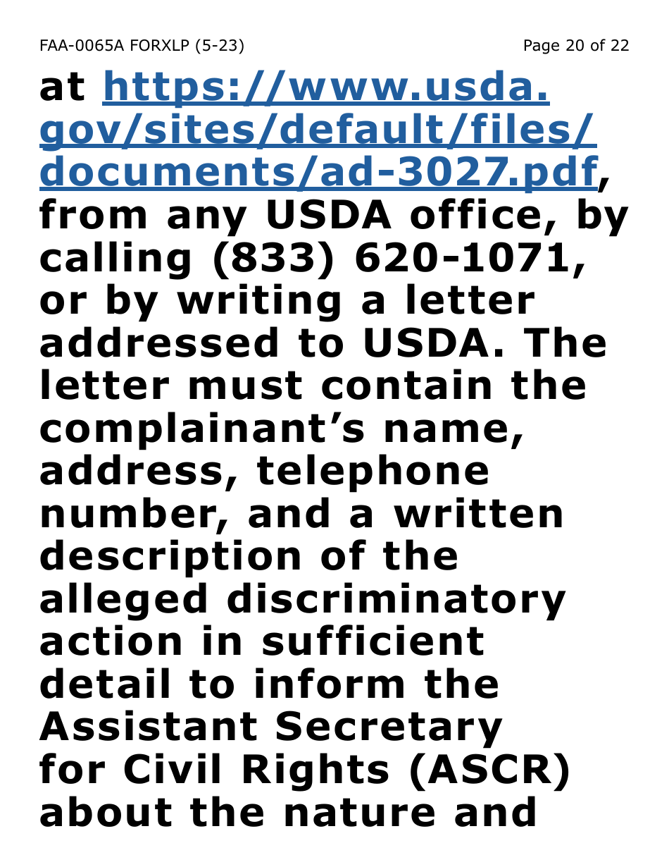 Form FAA-0065A-XLP Verification of Living Arrangements / Residential Address (Extra Large Print) - Arizona, Page 20
