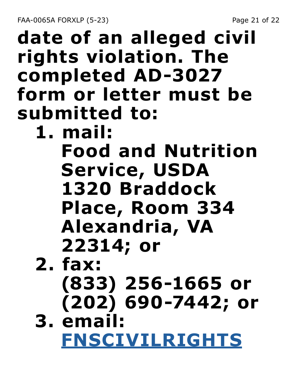 Form FAA-0065A-XLP Verification of Living Arrangements / Residential Address (Extra Large Print) - Arizona, Page 21