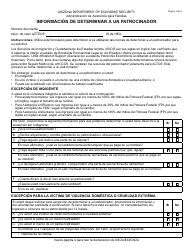 Formulario FAA-1546A-S Informacion De Determinar a Un Patrocinador - Arizona (Spanish)