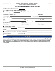 Document preview: Form GCI-1043A Developmental Evaluation Report - Arizona