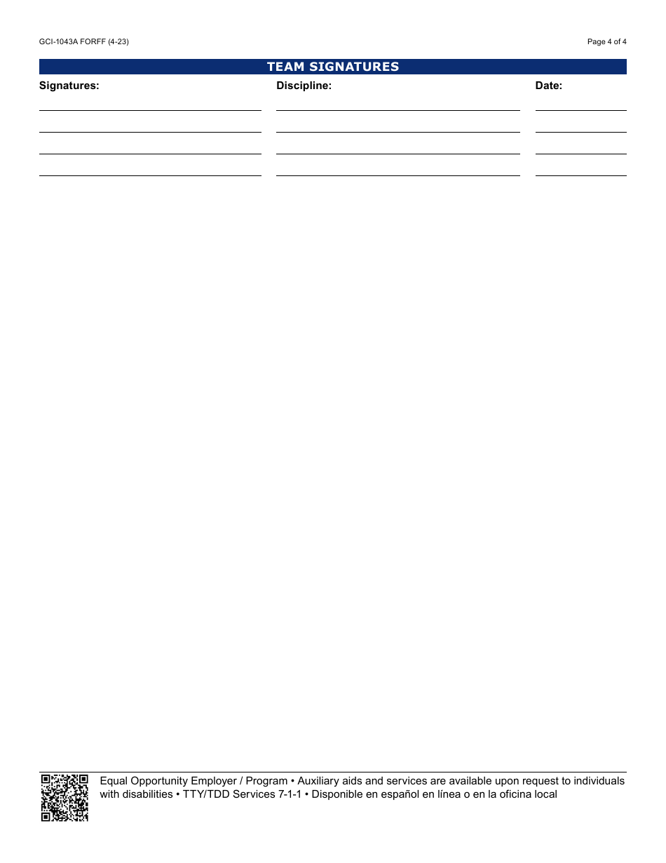 Form GCI-1043A Developmental Evaluation Report - Arizona, Page 4