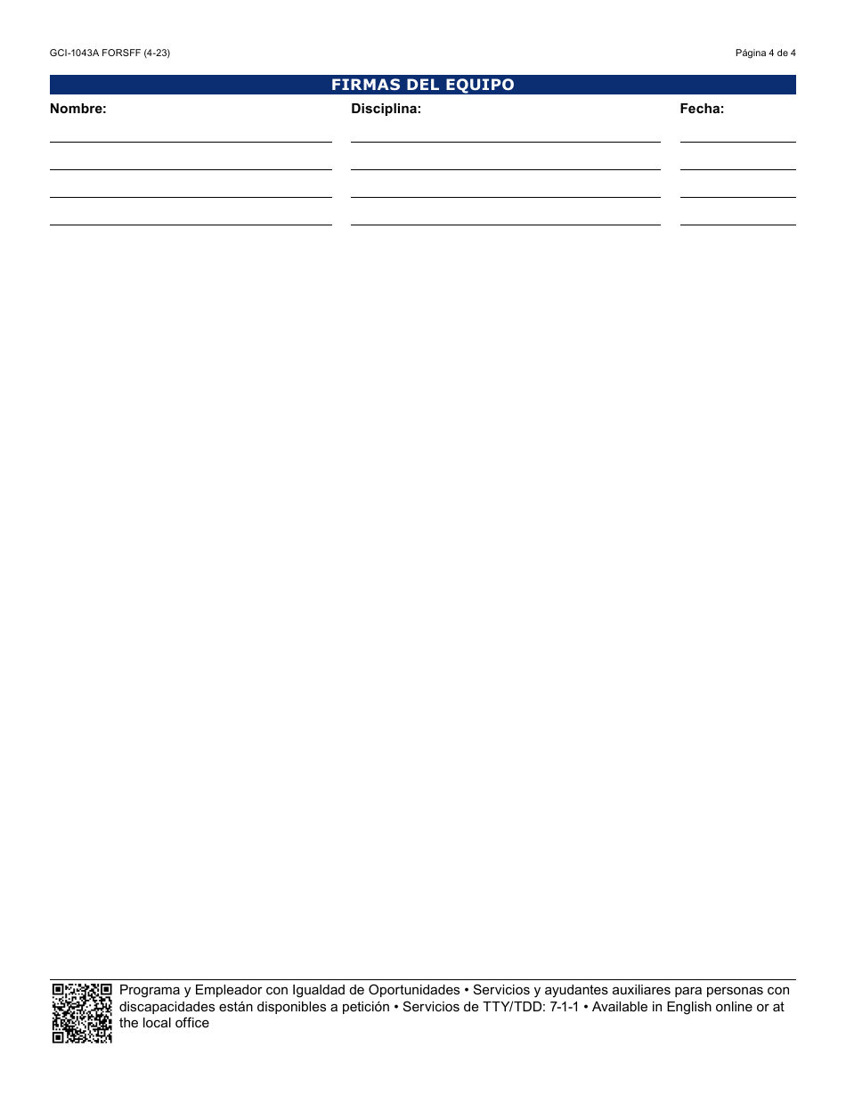 Formulario GCI-1043A-S Informe De Evaluacion Del Desarrollo - Arizona (Spanish), Page 4