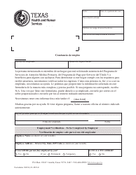 Formulario 3049-S Constancia De Empleo - Texas (Spanish)
