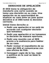 Formulario FAA-0098A-SLP Solicitud De Apelacion (Letra Grande) - Arizona (Spanish), Page 6