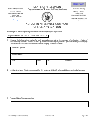 Form LFS205 Adjustment Service Company Office Application - Wisconsin, Page 3