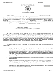 Document preview: Form LFS340 Loan Company Bond - Wisconsin