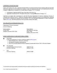 Form LFS600 Insurance Premium Finance Company License Application - Wisconsin, Page 4