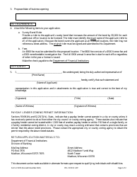 Form LFS810 Payday Lender Office Application - Wisconsin, Page 2