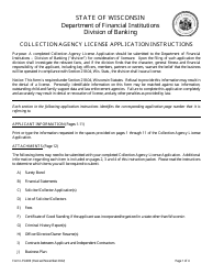 Document preview: Form LFS400 Collection Agency License Application - Wisconsin