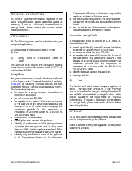 Form LFS100 Sales Finance Company Application for Financial Institutions - Wisconsin, Page 2