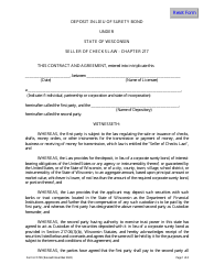 Form LFS730 Deposit in Lieu of Surety Bond Under State of Wisconsin Seller of Checks Law - Chapter 217 - Wisconsin
