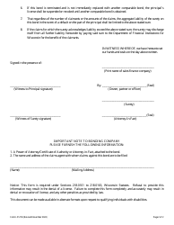 Form LFS150 Sales Finance Company Bond - Wisconsin, Page 2
