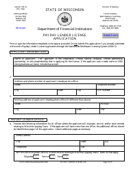 Form LFS800 Payday Lender License Application - Wisconsin, Page 6