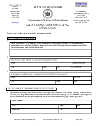 Form LFS110 Sales Finance Company License Application - Wisconsin, Page 5