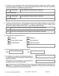 Form LFS110 Sales Finance Company License Application - Wisconsin, Page 7