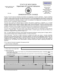 Form LFS1000 Owner/Officer Change - Wisconsin
