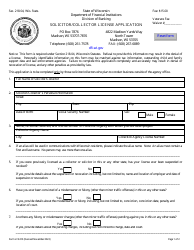 Document preview: Form LFS410 Solicitor/Collector License Application - Wisconsin