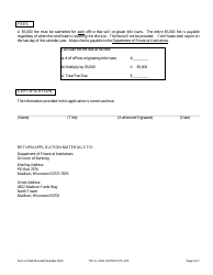 Form LFS350 Title Loan Certificate of Authorization Application - Wisconsin, Page 2