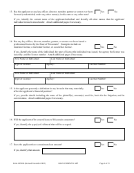 Form LFS300 Loan Company License Application - Wisconsin, Page 9