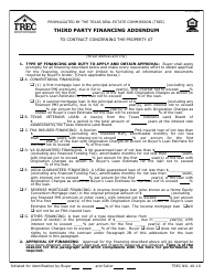 Document preview: TREC Form 40-10 Third Party Financing Addendum - Texas