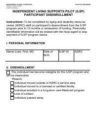 Document preview: Form F-03160 Independent Living Supports Pilot (Ilsp) Participant Disenrollment (Large Print) - Wisconsin